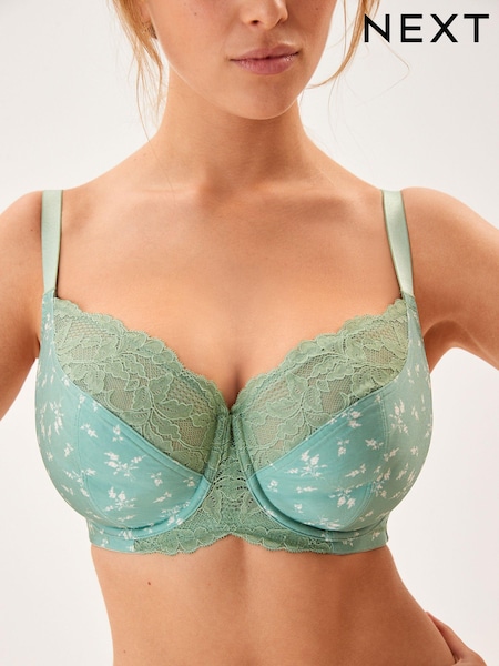 Green Print DD+ Non Pad Full Cup Bra (D85672) | €3