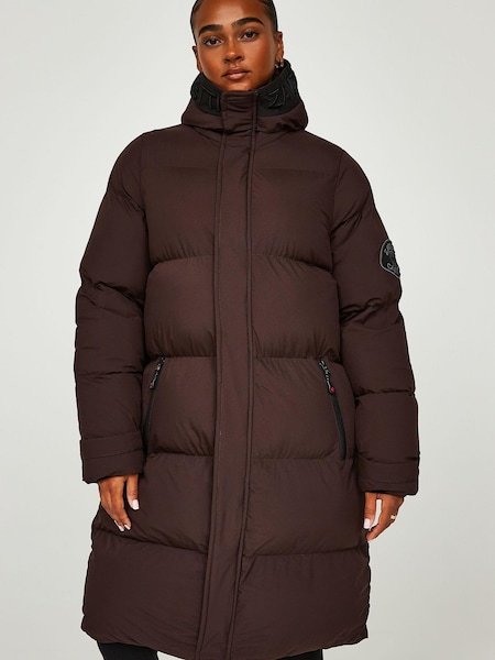 Zavetti Canada Alora Longline Brown Puffa Jacket (D85969) | €53