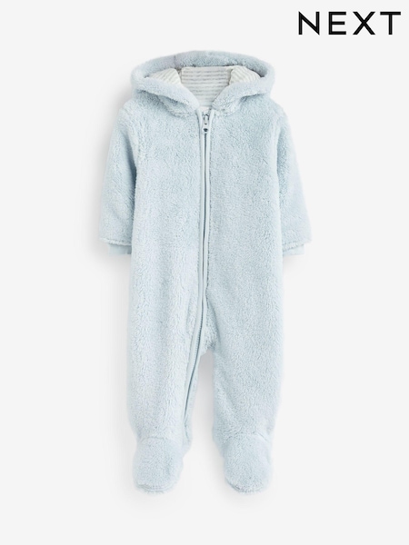 Blue Cosy Fleece Bear Baby Pramsuit (0-18mths) (D86522) | AED63 - AED71