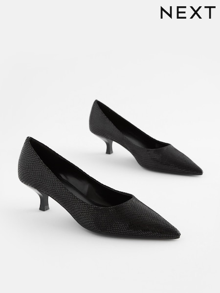 Black Regular/Wide Fit Forever Comfort® Kitten Heel Court Shoes (D86560) | €12