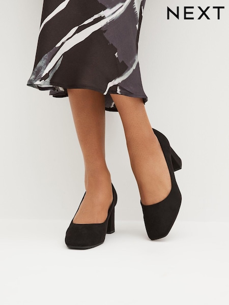 Black Standard/Wide Fit Forever Comfort® Square Toe Court Shoes (D86658) | €18