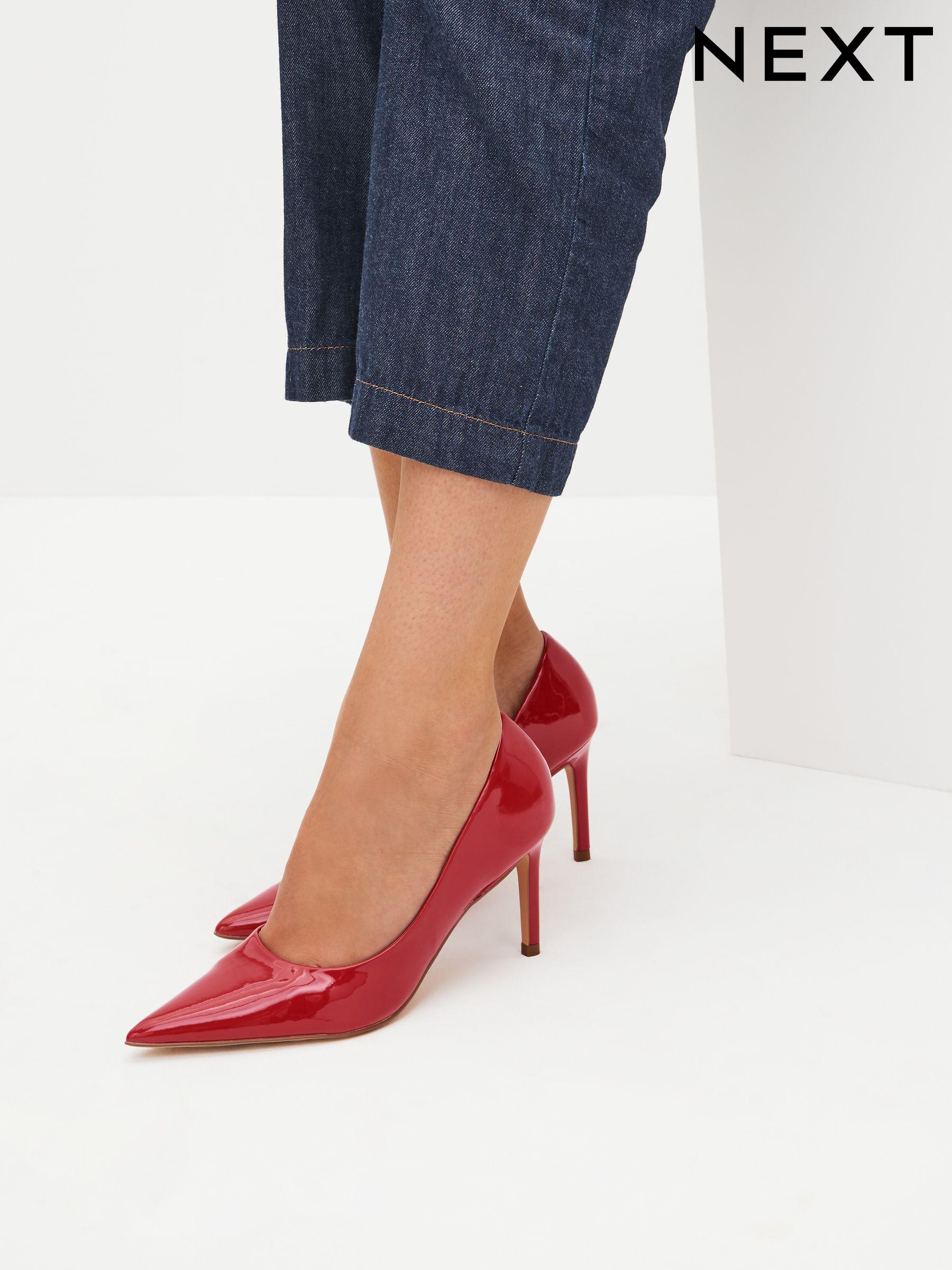 Red patent court shoes uk store