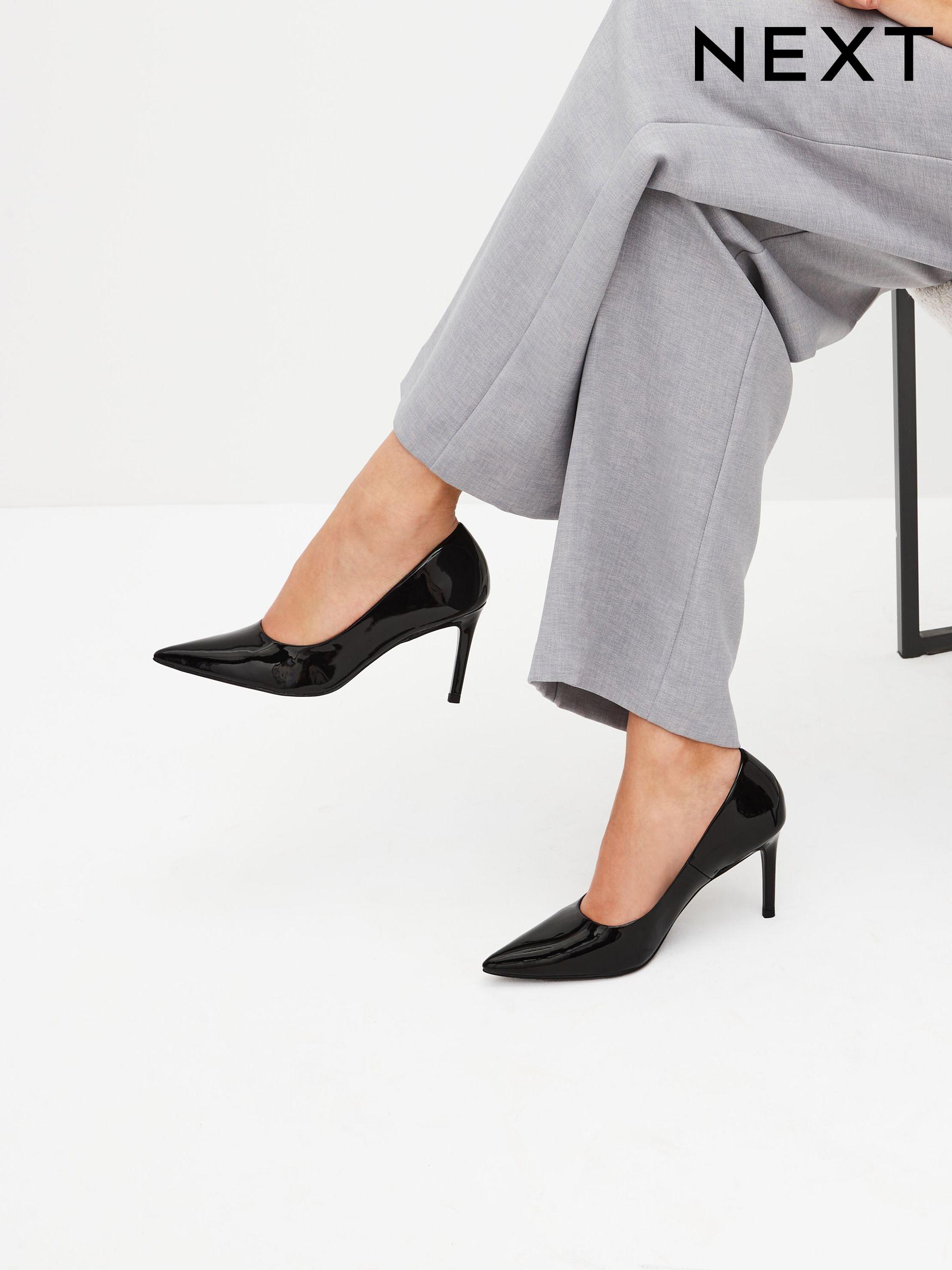 Next ladies black court shoes best sale