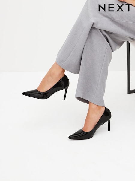 Black Forever Comfort® Point Toe Mid Heel Court Shoes (D86662) | €36