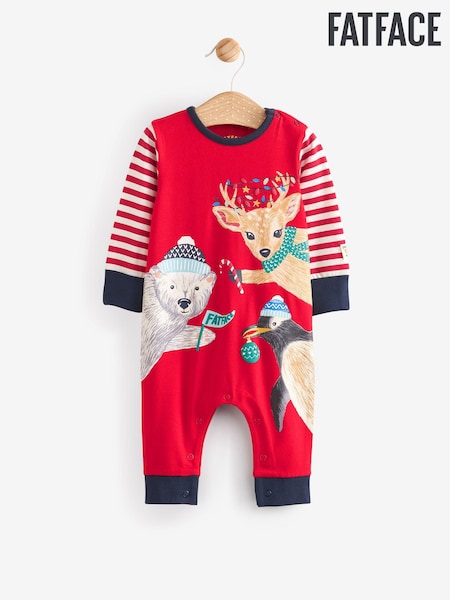 FatFace Red Baby Christmas Penguin Romper (D86783) | €10 - €11.50
