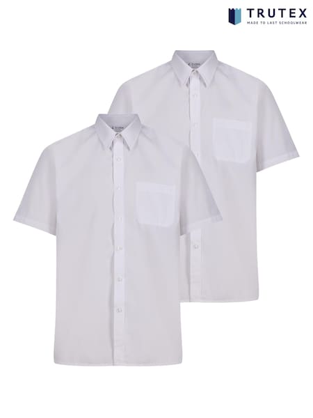 Trutex Boys White Non Iron Short Sleeve School Shirts 2 Pack (D86794) | 16 € - 18 €