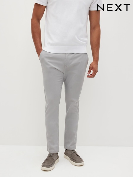 Mittelgrau - Skinny Fit Stretch Chino Trousers (D86907) | 6 €