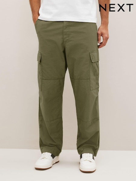 Khaki Green Relaxed Fit Ripstop Cargo Trousers (D86918) | €7