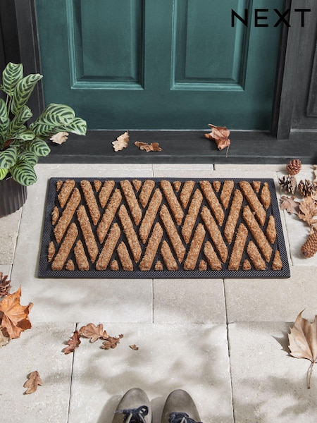 Natural Herringbone Rubber Doormat (D86944) | SGD 37 - SGD 54