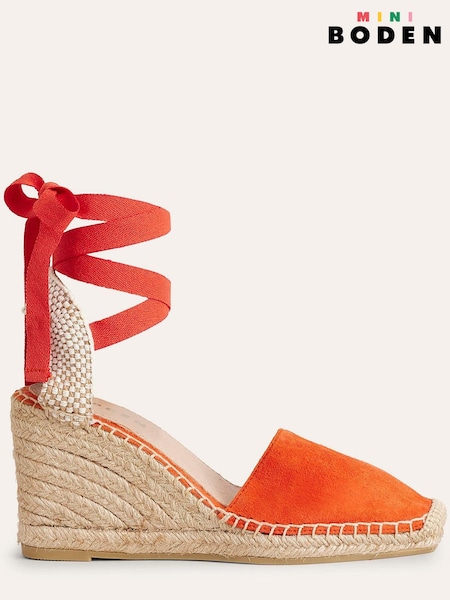 Boden Red Square Toe Espadrille Wedges (D87394) | €65