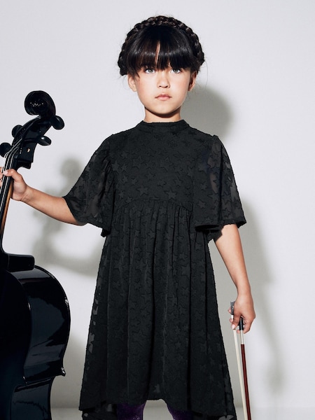 Black Star Jacquard Party Dress (3-16yrs) (D87475) | € 6 - € 8