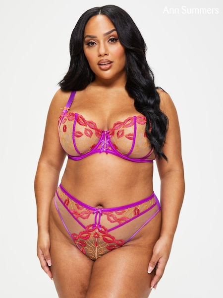 Ann Summers Purple Kiss Me Quick Non Pad DD+ Balcony Bra (D87569) | €11.50