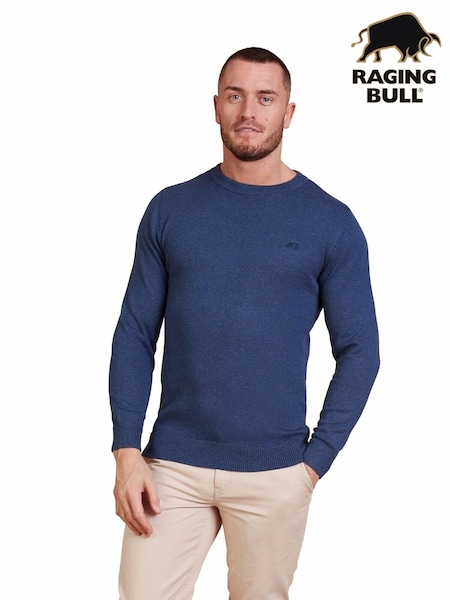 Raging Bull Blue Classic Crew Neck Knit (D87688) | €50 - €56