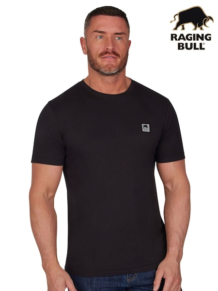 Raging Bull Black Woven Patch T-Shirt (D87710) | €16.50 - €17.50