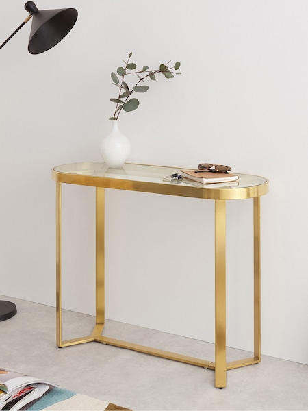 MADE.COM Brushed Brass & Glass Aula Console Table (D87744) | €277