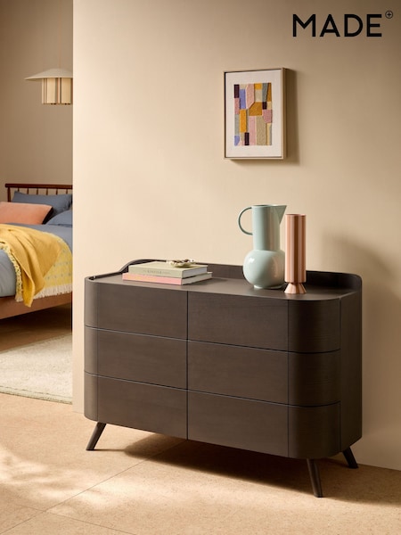 MADE.COM Dark Stain Oak Odie 6 Drawer Chest of Drawers (D87782) | €1,511