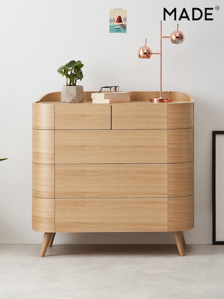 MADE.COM Oak Odie 5 Drawer Chest of Drawers (D87804) | €1,385