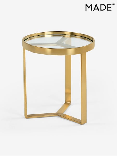 MADE.COM Brushed Brass/Glass Aula Side Table (D87816) | €276