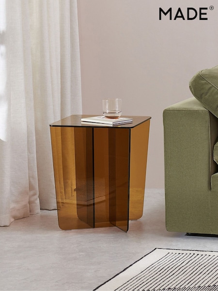 MADE.COM Caramel Glass Oki Side Table (D87831) | €289