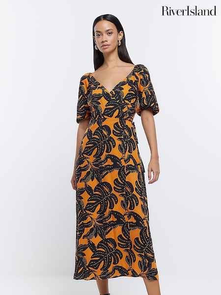 River Island Orange Wrap Dress (D87891) | €31