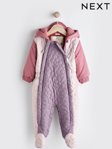 Сиреневый колор блок - Baby All In One Pramsuit (0mths-2yrs) (D88026) | €30 - €32
