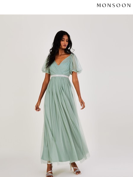 Monsoon Meghan Mesh Maxi Dress in Recycled Polyester (D88187) | €51