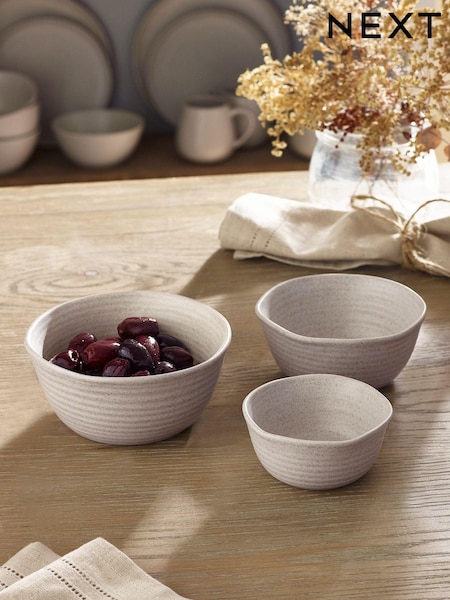 Set of 3 Kya Stone Nibble and Dip Bowls (D88319) | € 18