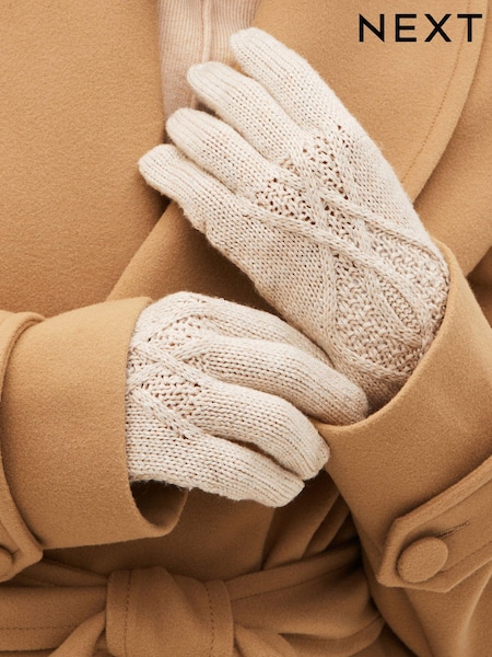 Kremna z bleščicami - Cable Knit Gloves (D88762) | € 5