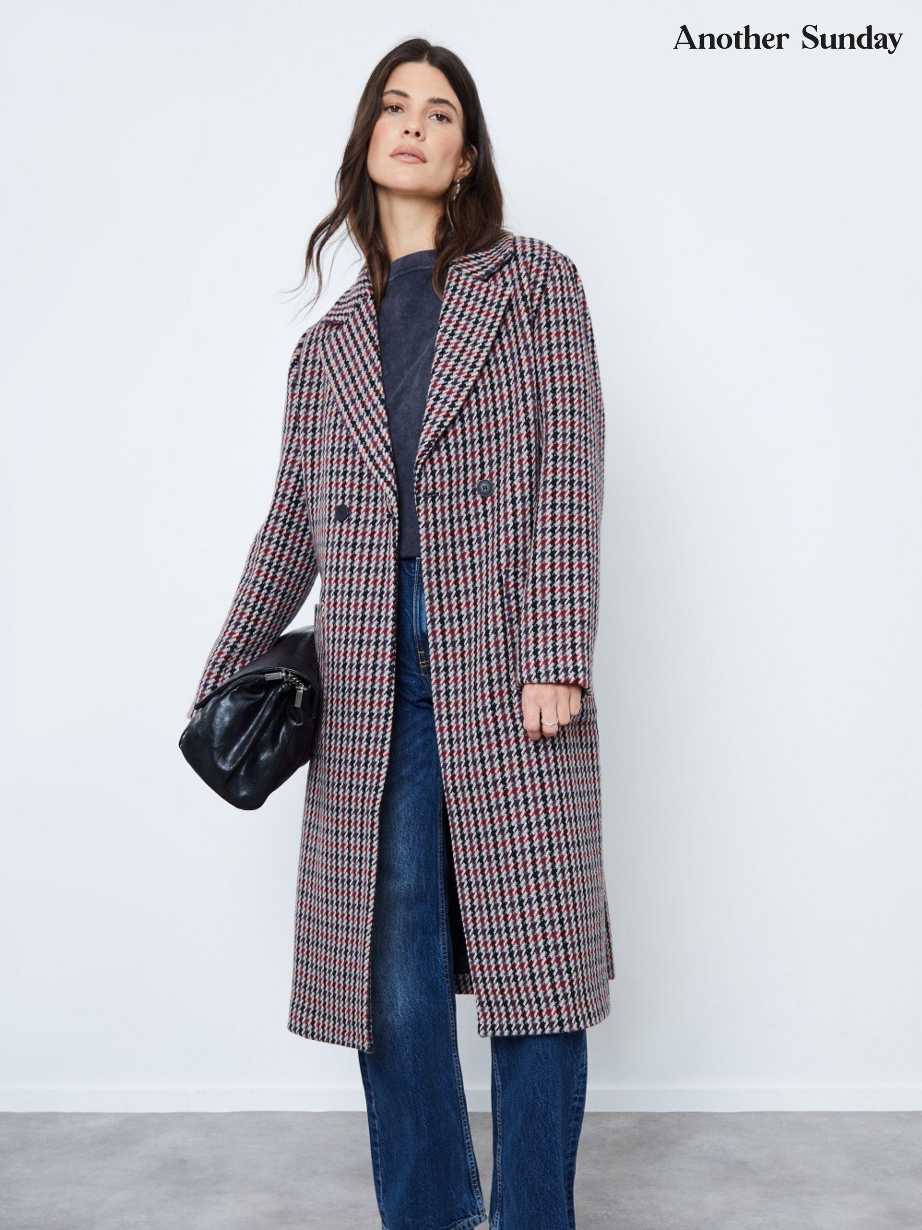 Next red check coat discount