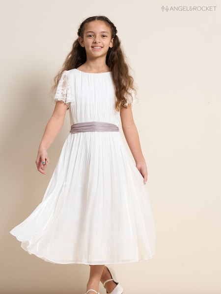 Angel & Rocket White Lace Sleeve Aria Maxi Dress (D89065) | €93 - €108