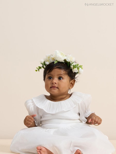 Angel & Rocket Cream Grace Frill Collar Tie Sash Dress (D89070) | €31