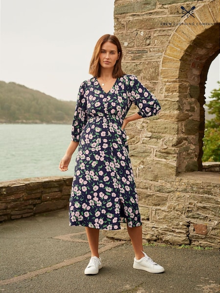 Crew Clothing Company Green Floral Print Pencil Dress (D89407) | €46