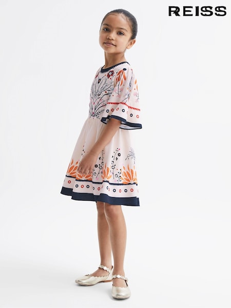 Reiss Ivory Ania Senior Floral Printed Dress (D89701) | AED605