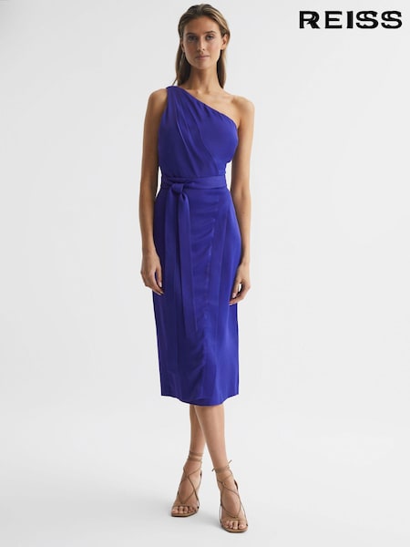 Reiss Flora Off-The-Shoulder Satin Midi Dress (D89710) | €391