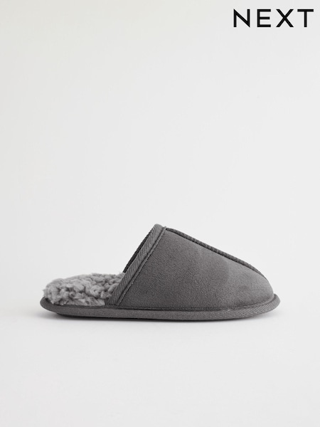 Grey Slip-On Mule Slippers (D89828) | €3 - €4