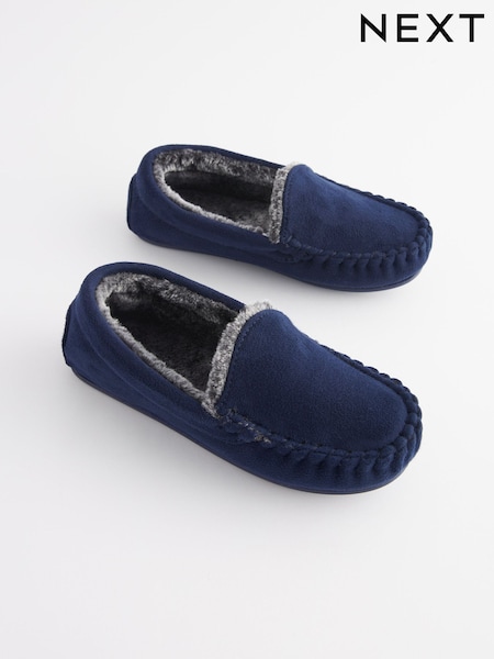 Navy Blue Cosy Moccasin Slippers (D89947) | AED53 - AED63