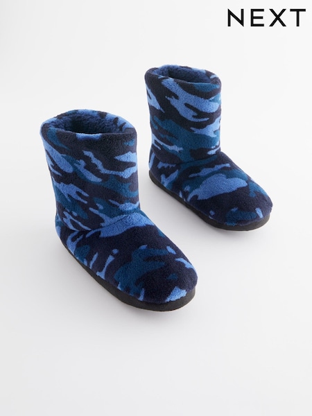 Navy Camo Warm Lined Slipper Boots (D89948) | €7.50 - €10
