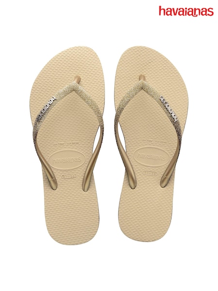 Havaianas Slim Gold Sparkle Sandals (D90034) | €15