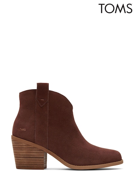 Kastanienbraun - Toms Constance Westernstiefel aus Veloursleder (D90118) | 84 €