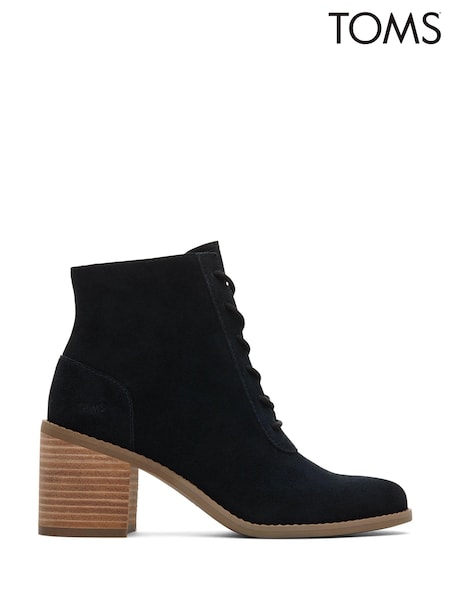 TOMS Evelyn Suede Lace-Up Black Boots (D90133) | €84