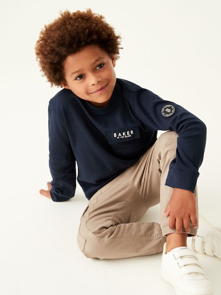 Mornarica - Baker by Ted Baker Long Sleeve Pocket T-Shirt (D90382) | € 10 - € 13