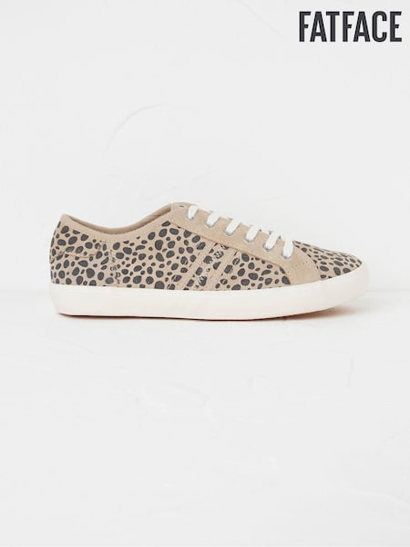 FatFace Natural Harlow Animal Print Trainers (D90551) | €21