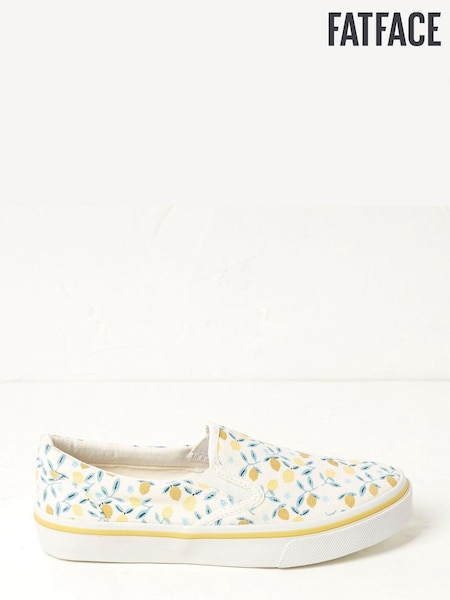 FatFace White Willow Lemons Slip-On Trainers (D90574) | €30
