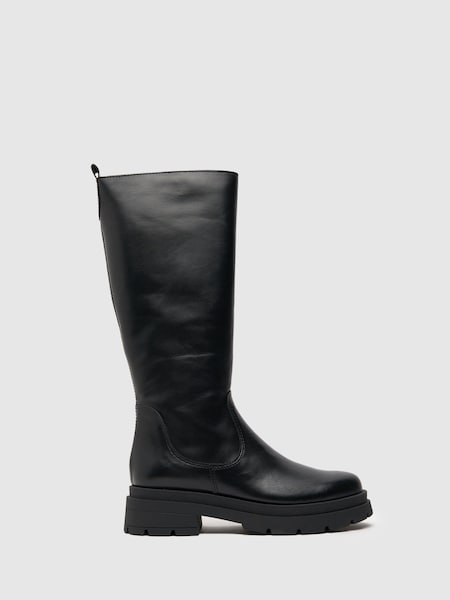 Schuh Black Drew Leather Knee Boots (D90810) | €61