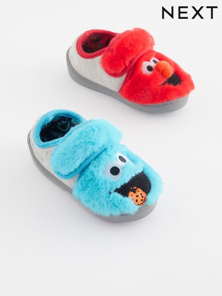 Red/Blue Sesame Street Touch Fastening Cupsole Print Slippers (D90824) | €14 - €16