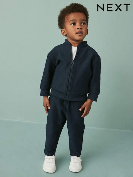Bleu marine - Veste bomber en jersey et jogging Ensemble 2 pièces (3 mois-7 ans) (D91238) | € 14 - € 17