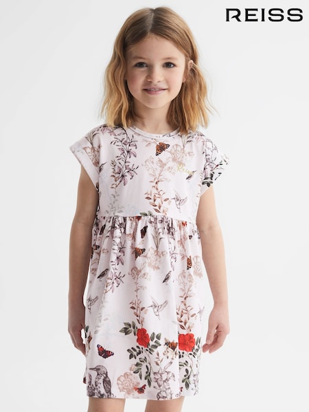 وردي شاحب - Reiss Dahlia Floral Print Jersey Dress (D91333) | ‏281 د.إ.‏