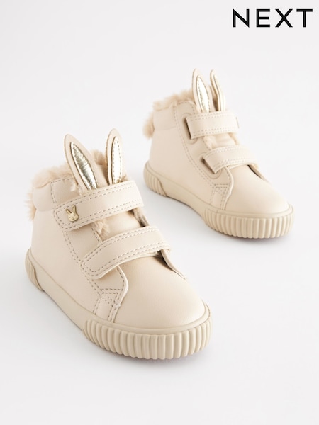 أبيض عاجي أرنب - Touch Fasten Strap High Top Trainers (D91365) | ‏11 ر.ع.‏ - ‏12 ر.ع.‏