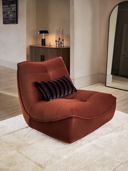 Soft Velvet Rust Brown Lucca Swivel Pillow Accent Chair (D91505) | €520