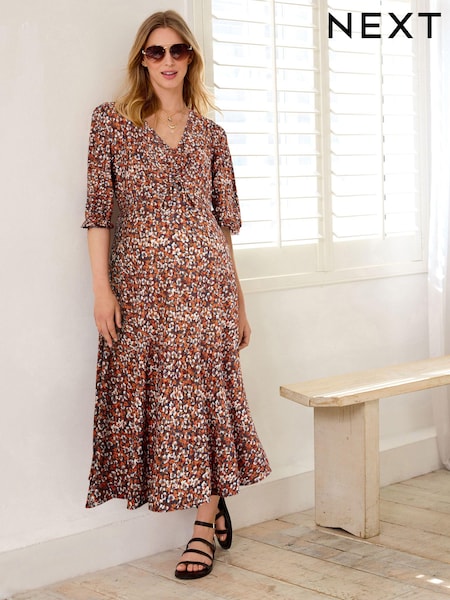 Floral Maternity Ruched Front Print Dress (D91698) | € 16